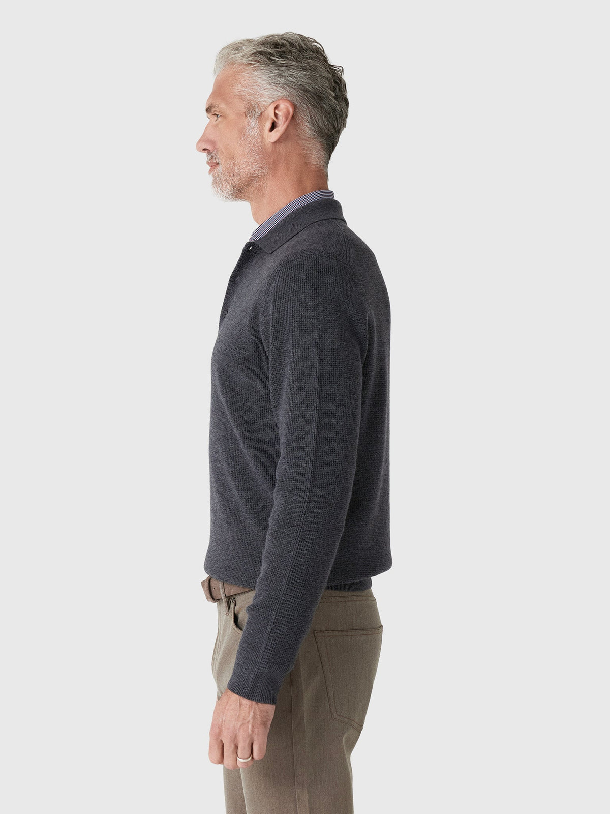 Greyson Men's Saratoga Waffle Stitch Sweater Polo
