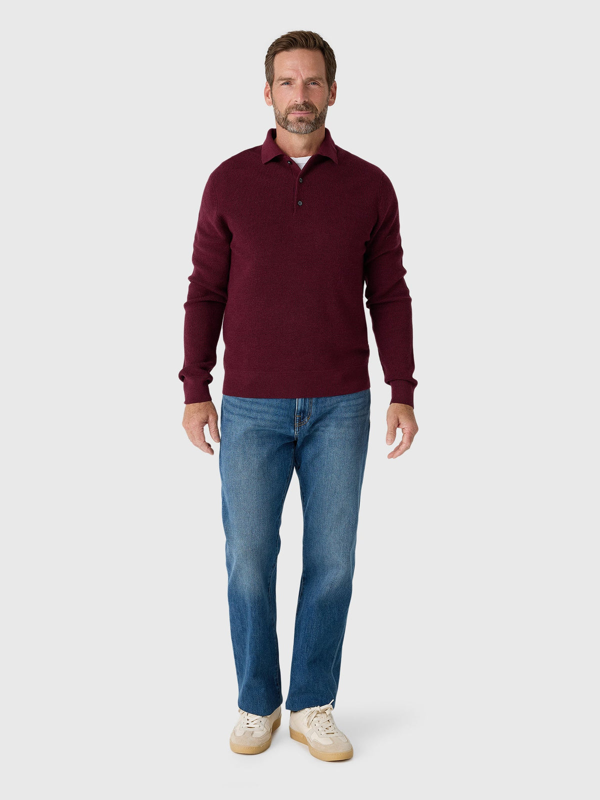 Greyson Men's Saratoga Waffle Stitch Sweater Polo