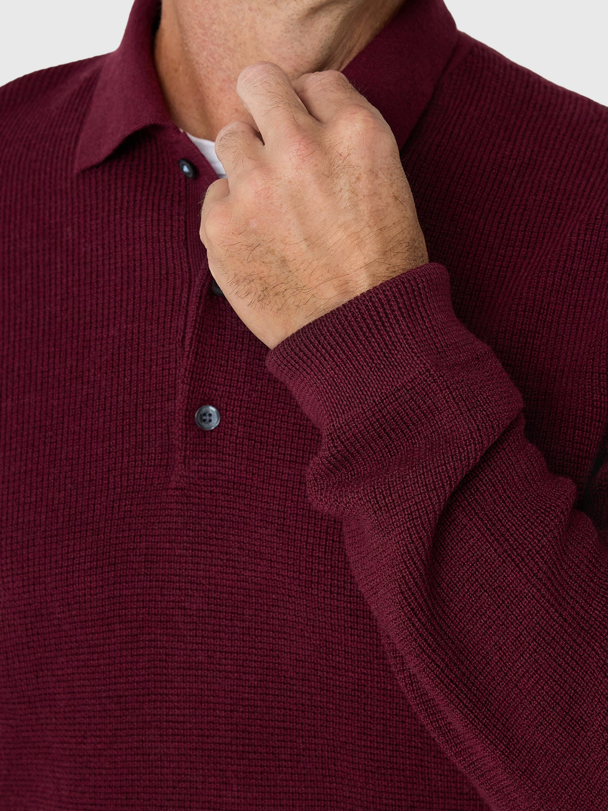 Greyson Men's Saratoga Waffle Stitch Sweater Polo