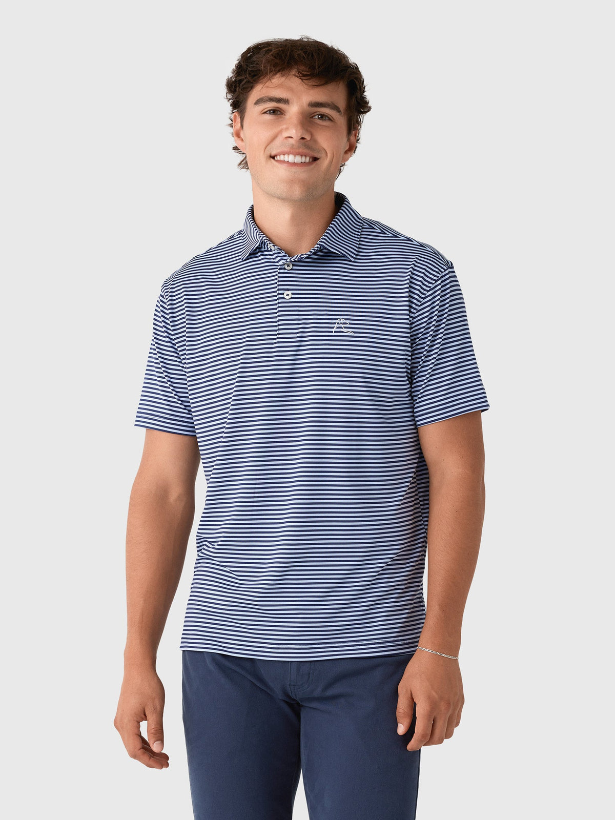 Rhoback Men's The Birdie Stripe Performance Polo