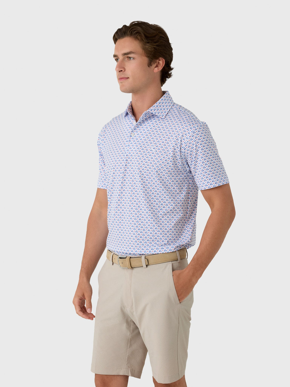 Rhoback Men's The Stars & Carts Performance Polo