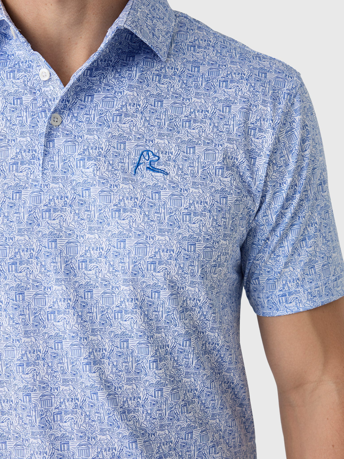 Rhoback Men's The Boulevard Southern Methodist University Collegiate Polo
