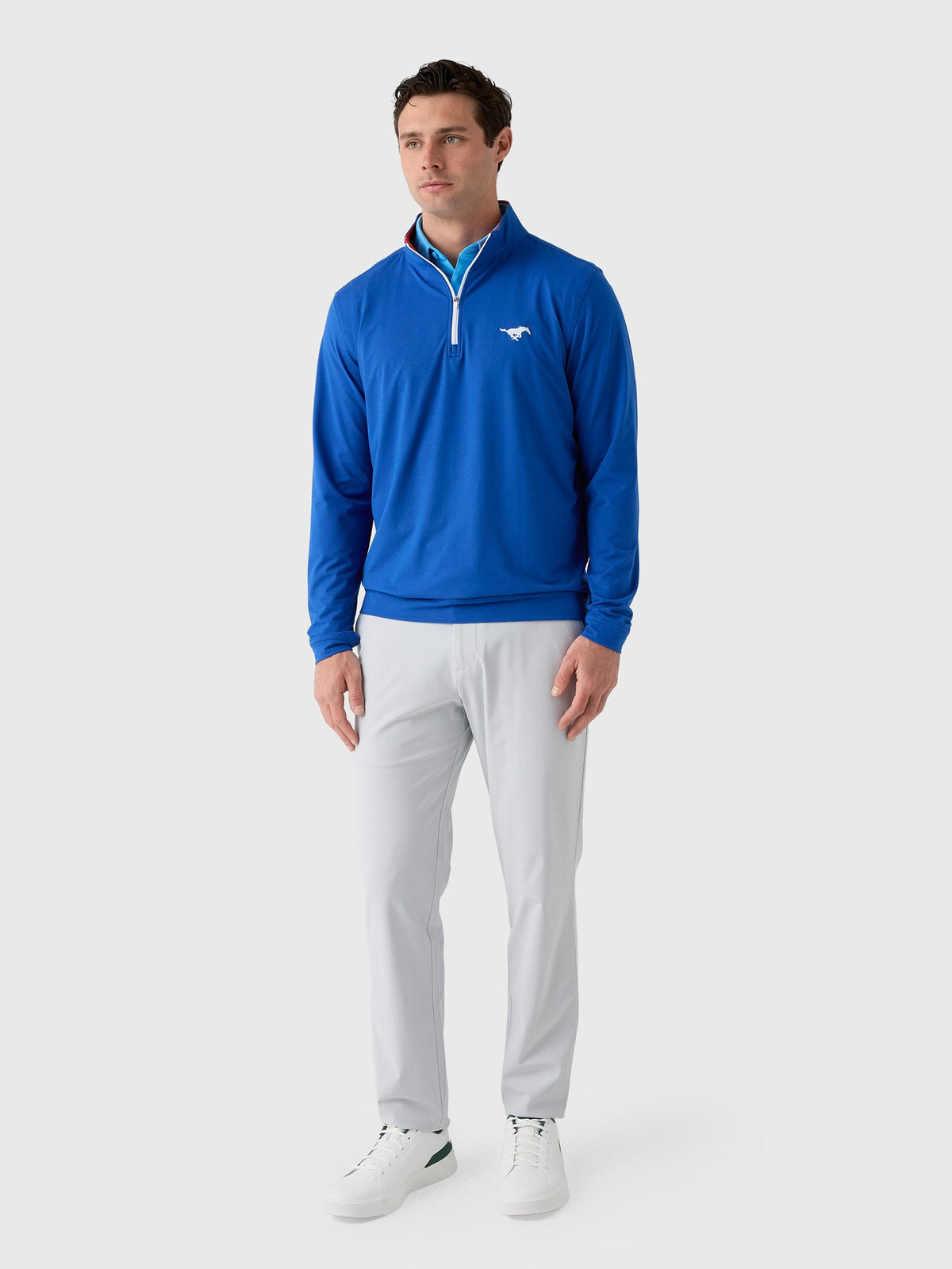 Rhoback Men's Solid Southern Methodist University Collegiate Quarter-Zip