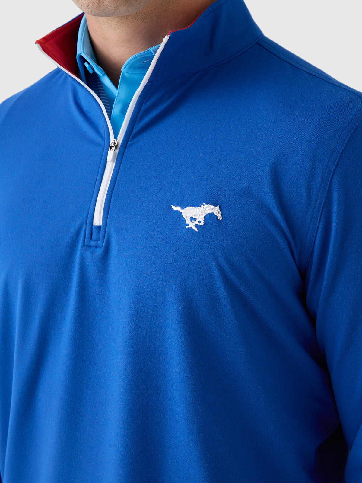 Rhoback Men's Solid Southern Methodist University Collegiate Quarter-Zip