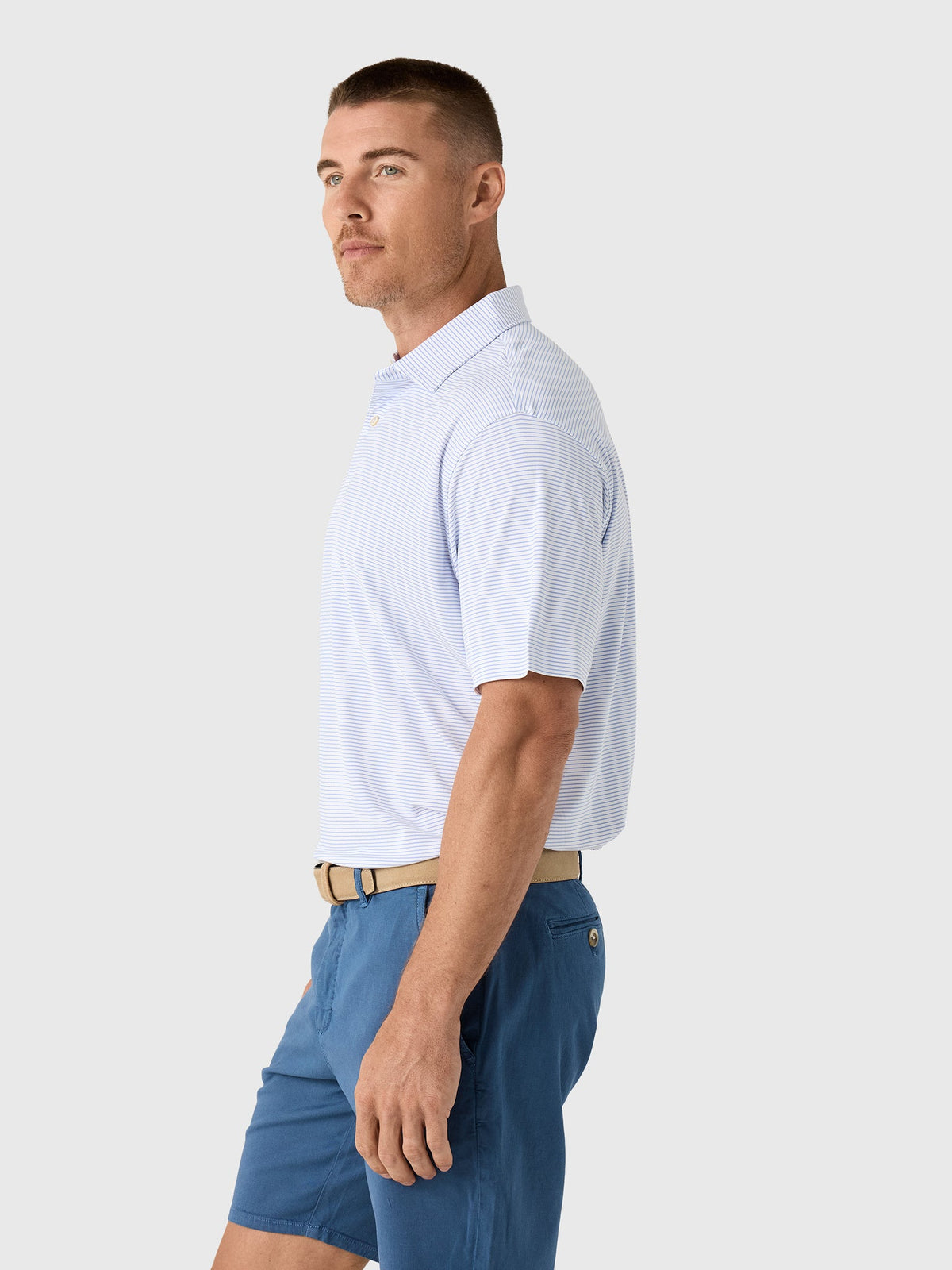 Peter Millar Crown Sport Men's Featherweight Stripe Performance Polo