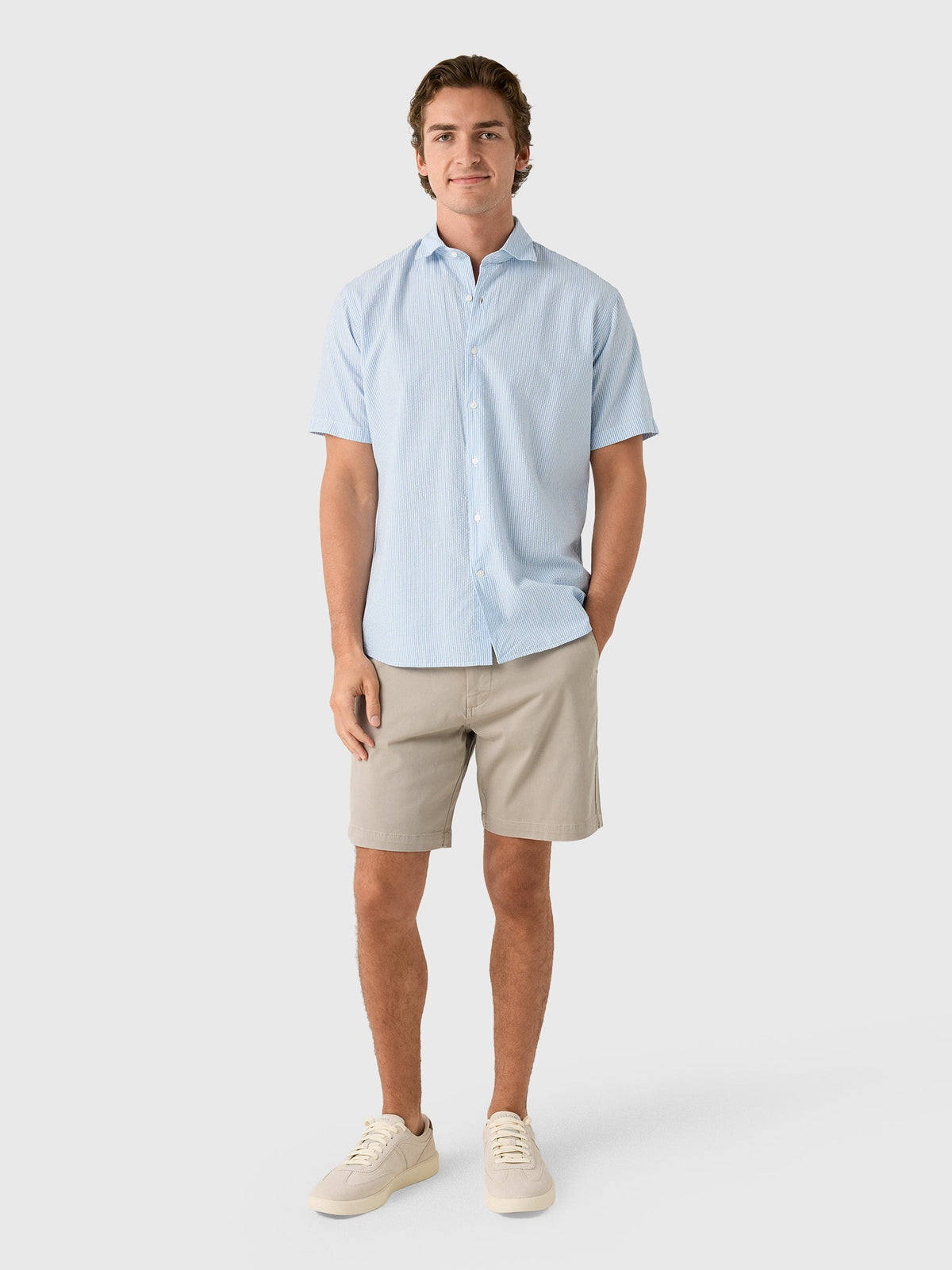 Peter Millar Crown Men's Coastal Stripe Cotton Lyocell Sport Shirt