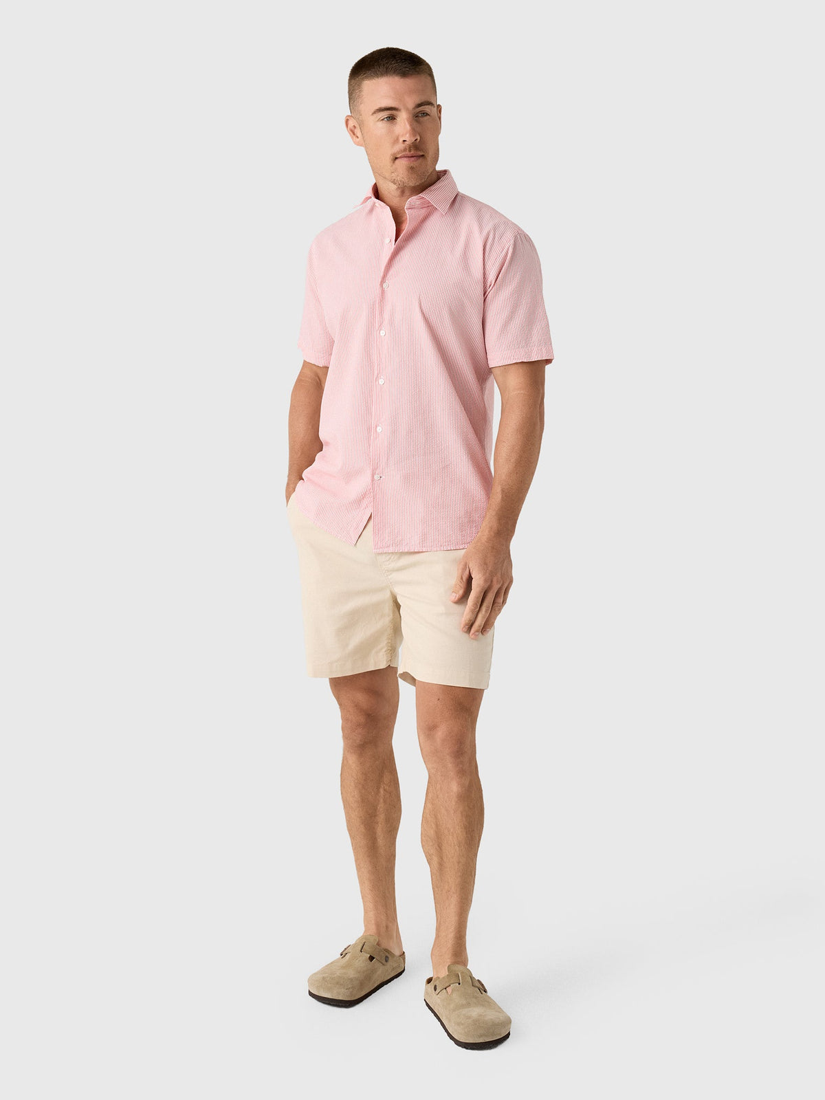Peter Millar Crown Men's Coastal Stripe Cotton Lyocell Sport Shirt