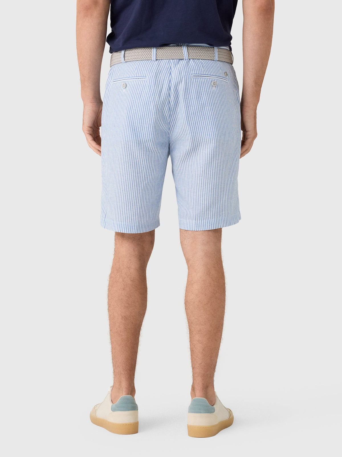 Peter Millar Crown Crafted Men's Surge Linen-Blend Stripe Performance Short