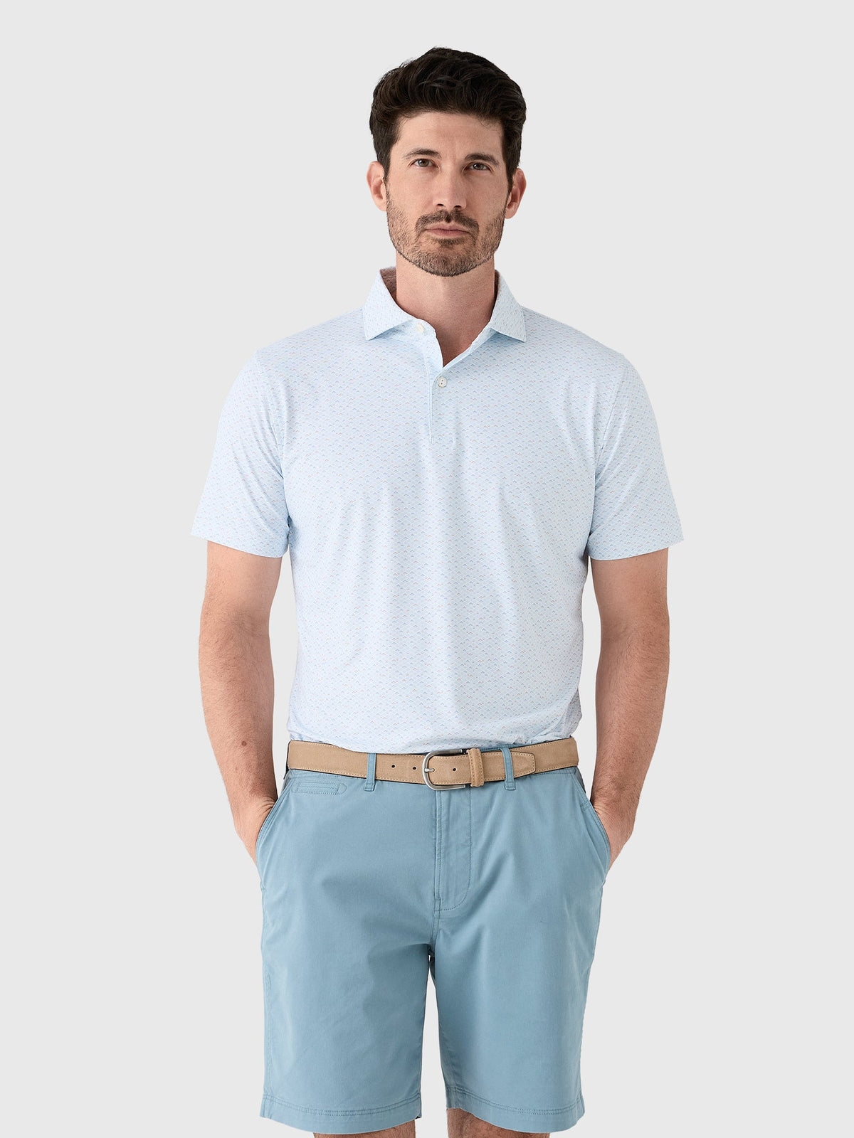 Peter Millar Crown Crafted Men's Soprano Waves Performance Jersey Polo
