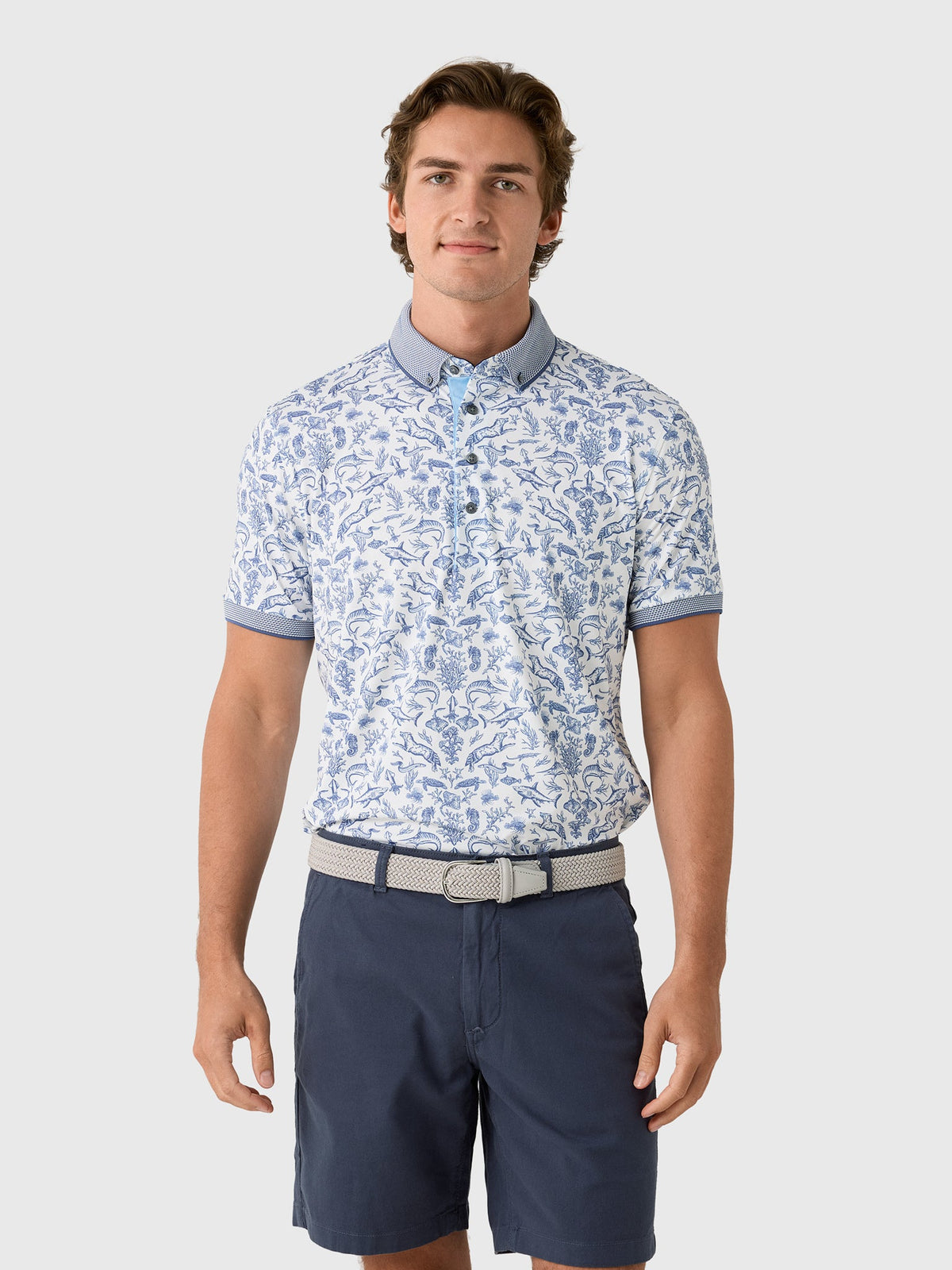 Greyson Men's Coral Curiosities Polo