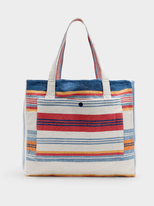 Original Madras Trading Company N°185 Mat Weave Open Top Tote Bag