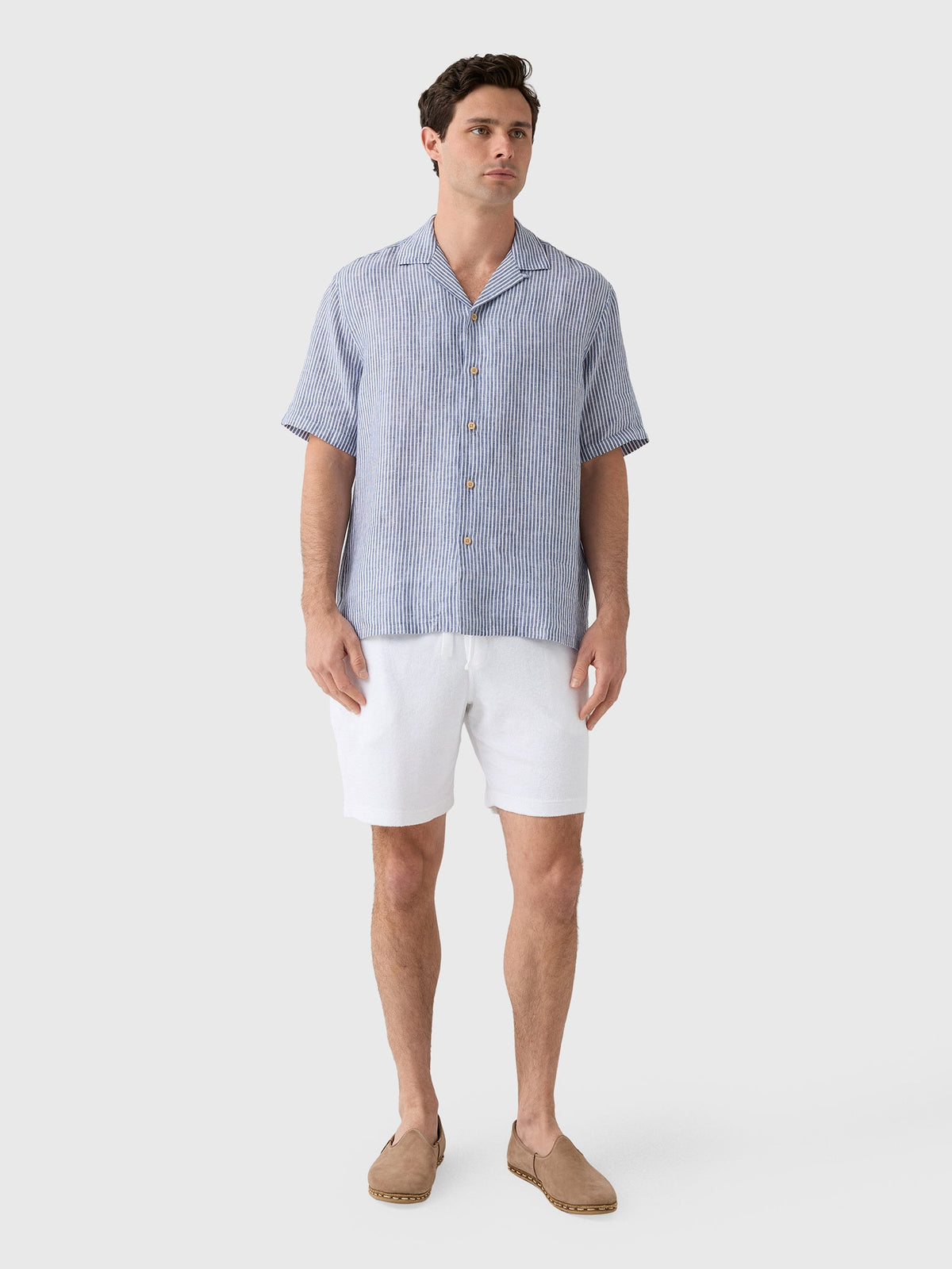 Faherty Brand Men's Short-Sleeve Laguna Linen Camp Shirt