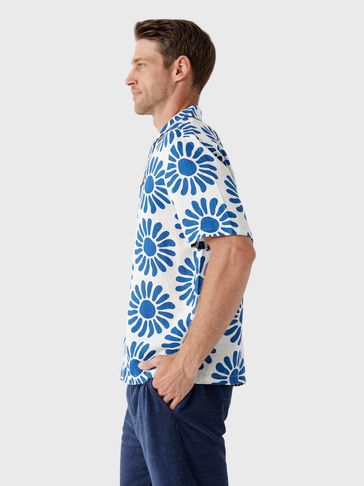 Faherty Brand Men's Short-Sleeve Linen Camp Shirt