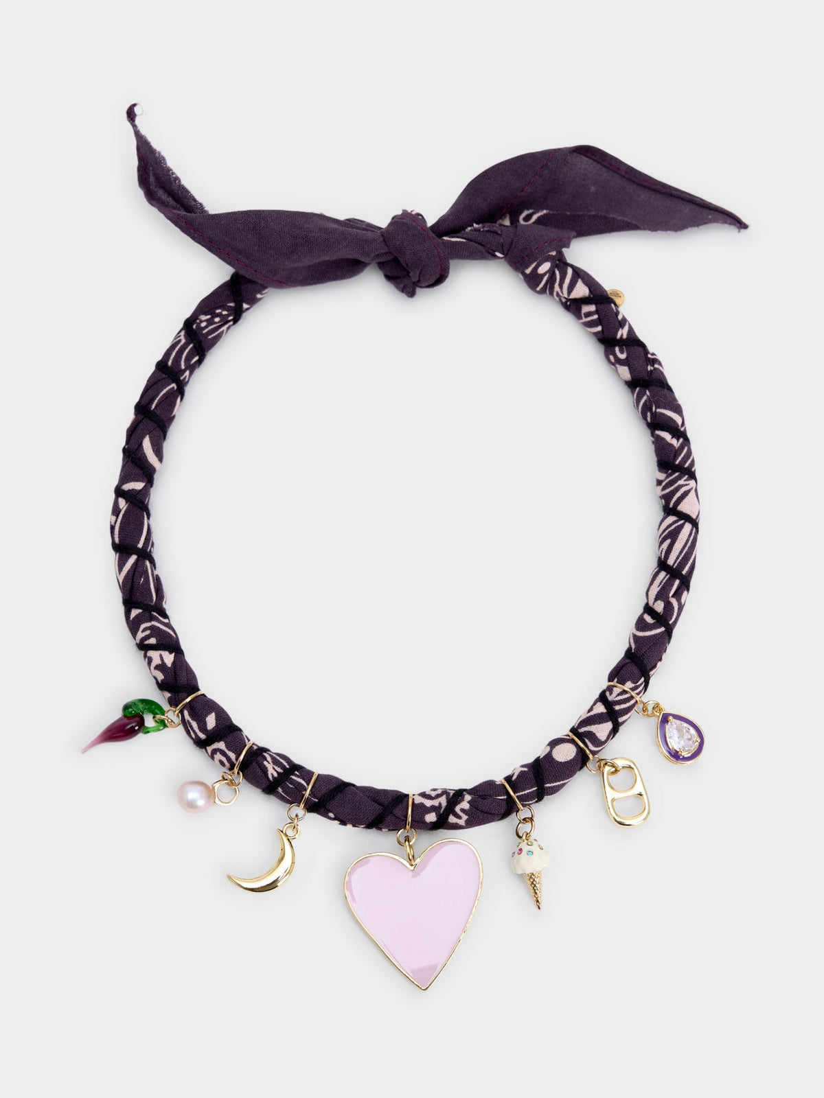 Bandana Moon Twisted Purple Bandana Necklace