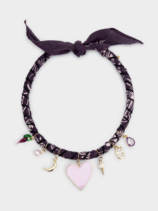 Bandana Moon Twisted Purple Bandana Necklace