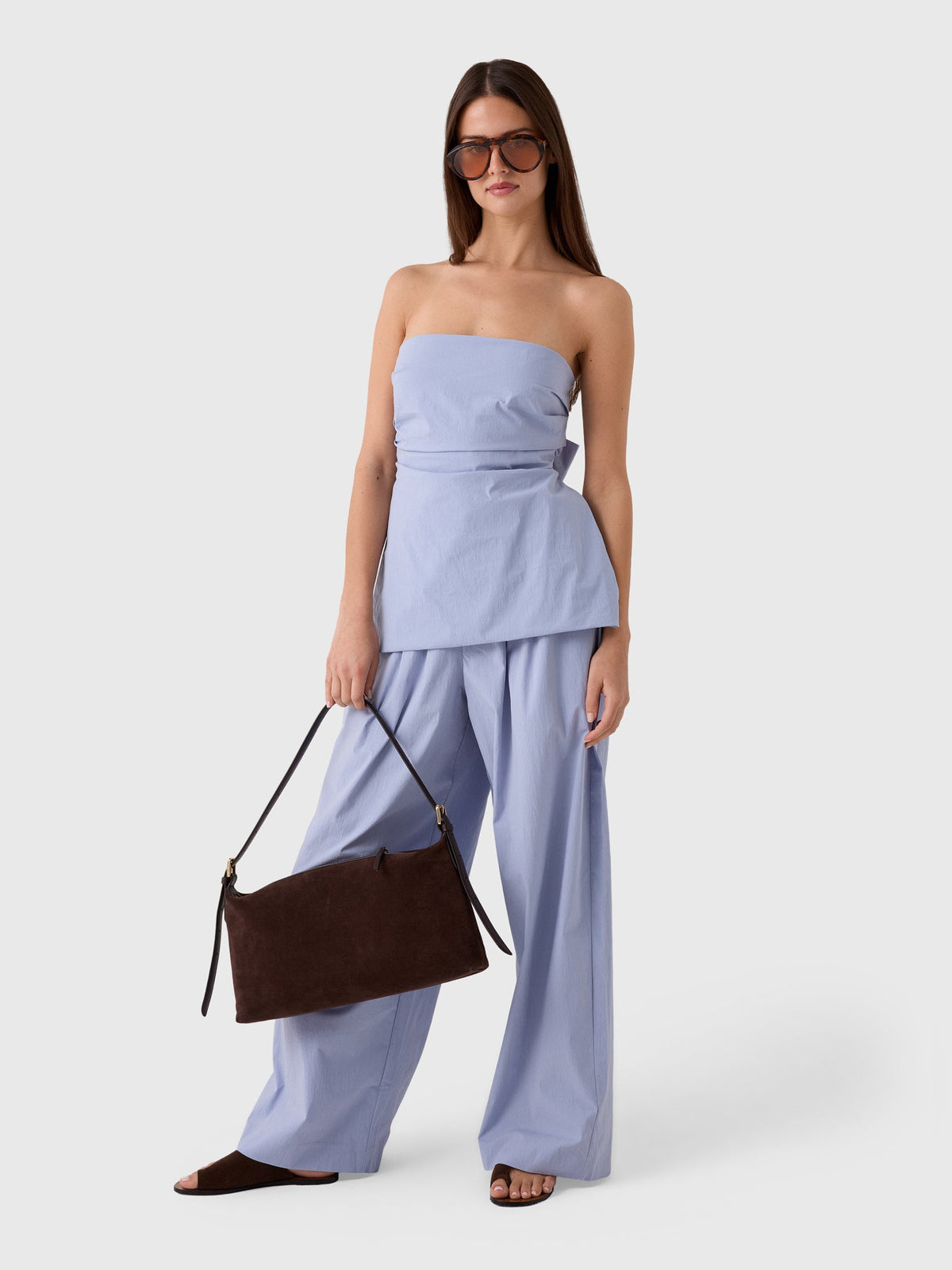 St. Agni Women's Strapless Tie Back Top