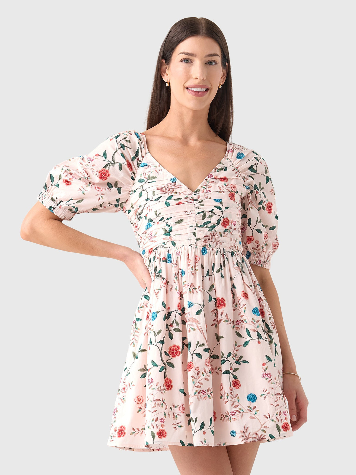 Masons Daughter Women's Ruched V-Neck Dress
