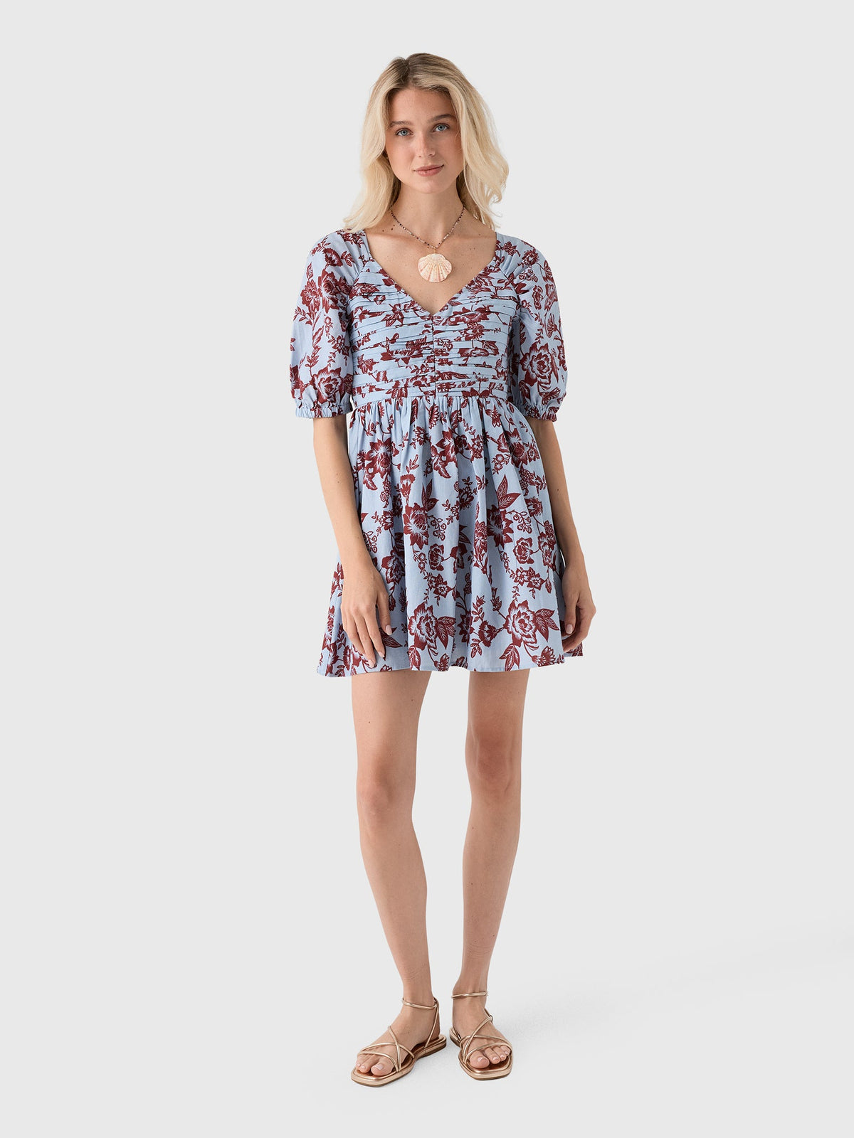 Masons Daughter Women's Ruched V-Neck Dress