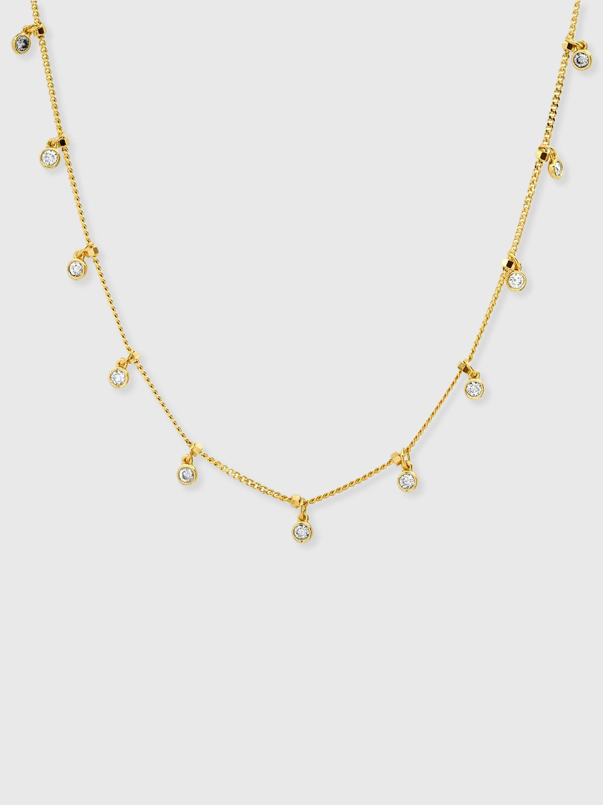TAI Bezel Set Cubic Zirconia Station Necklace