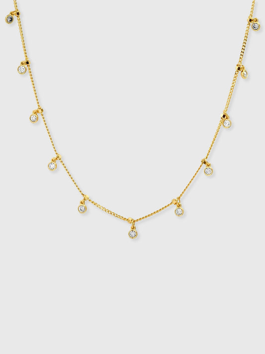 TAI Bezel Set Cubic Zirconia Station Necklace