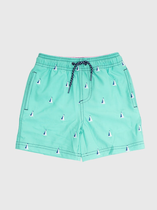 Shade Critters Boys' H2O Sails Embroidered Swim Trunk