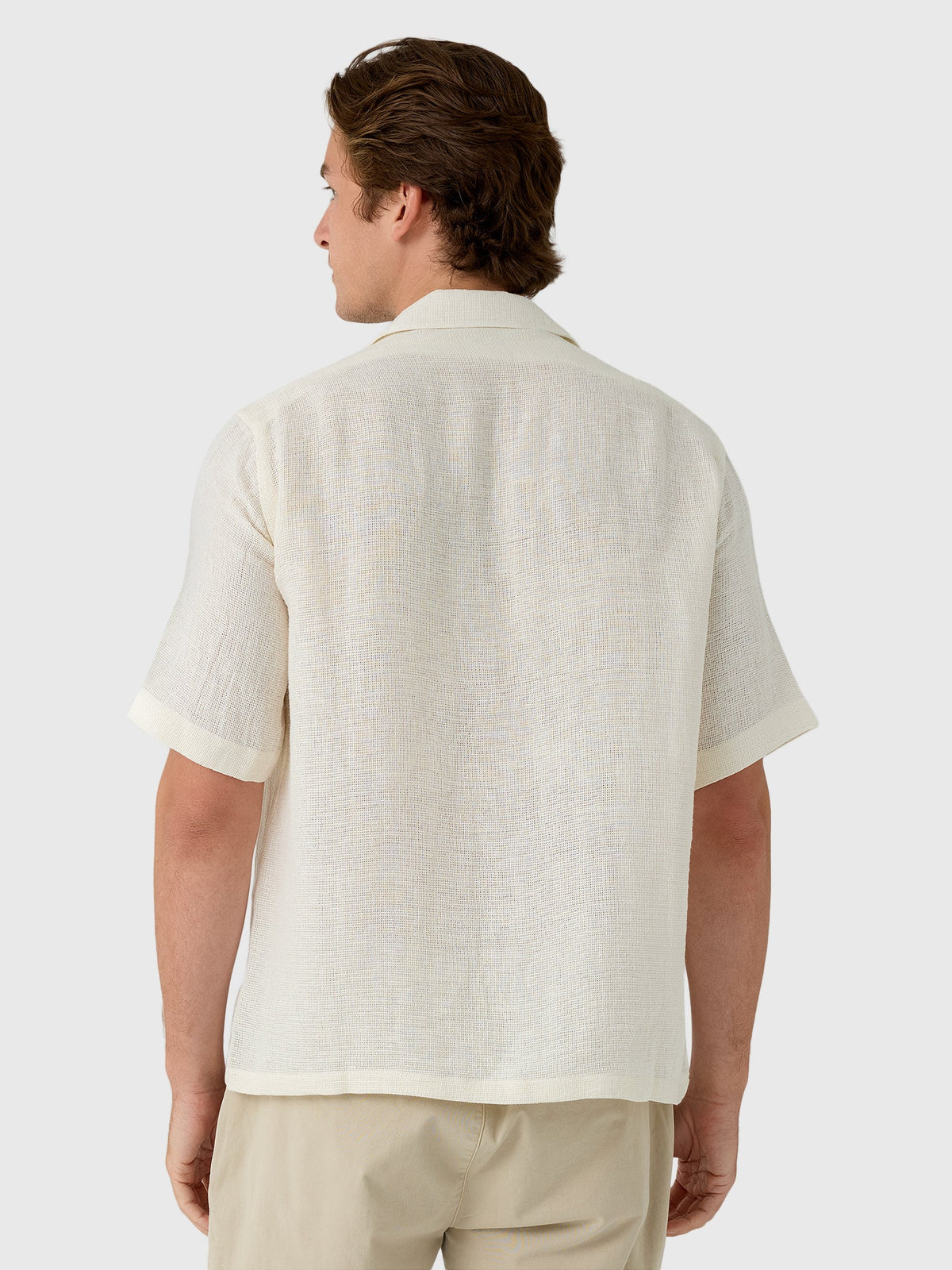 Salvatore Piccolo Men's Short Sleeve Linen-Cotton Shirt