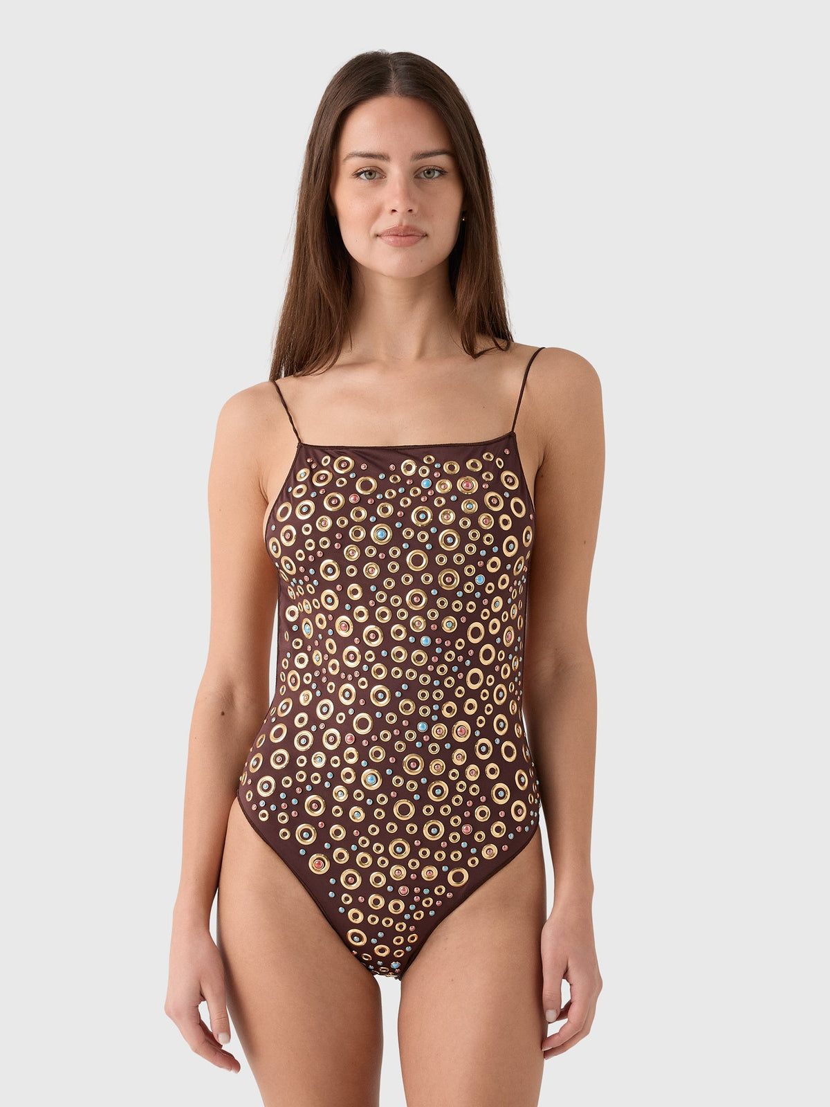 Oseree Women's Studs Maillot One-Piece Swimsuit