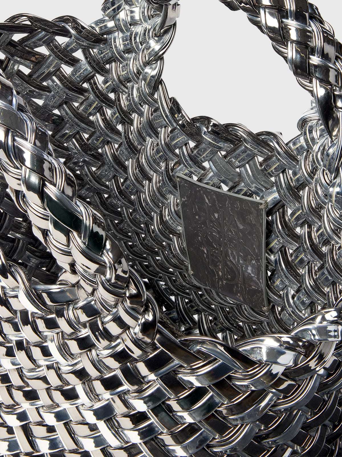 Naghedi St. Barths Petit Double Weave Metallic Tote