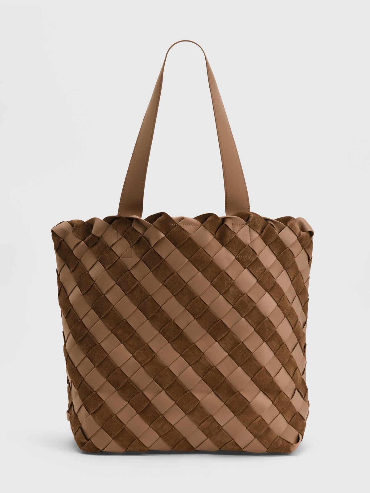 Naghedi Como Shopper Striped Suede & Neoprene Tote