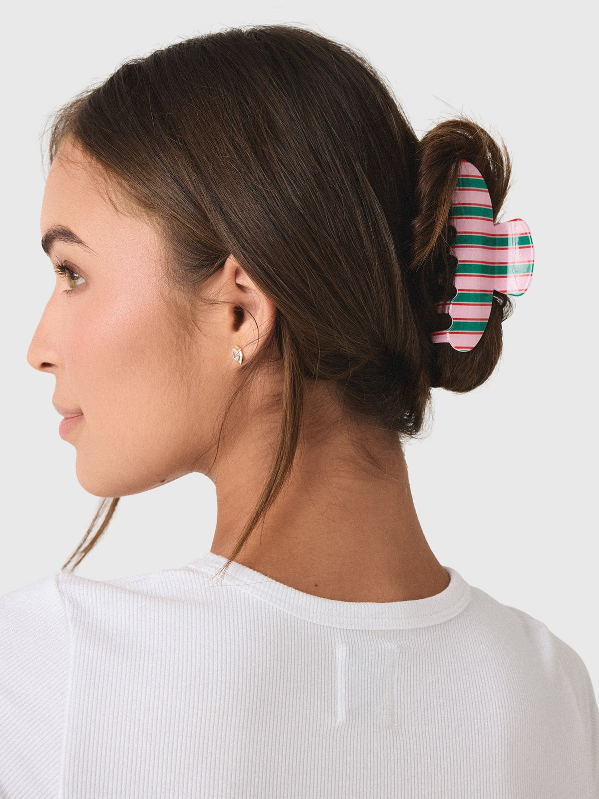 The Shop Striped Curve Hair Claw Clip
