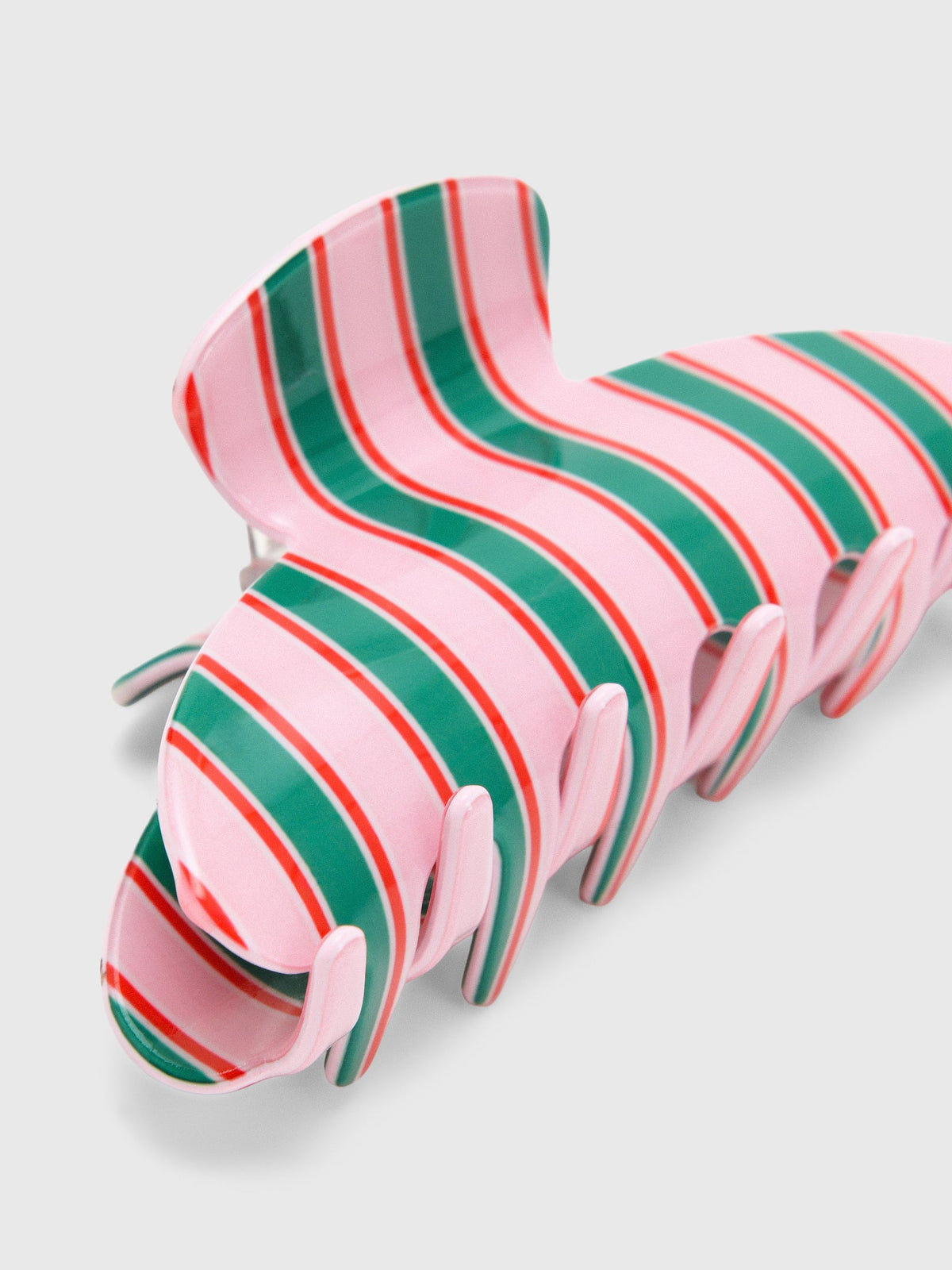 The Shop Striped Curve Hair Claw Clip