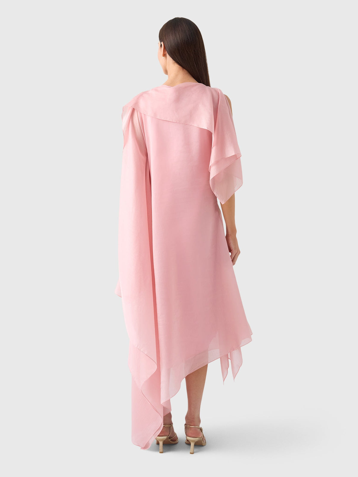 Marques Almeida Women's Watercolor Flower Scarf Drape Midi Dress