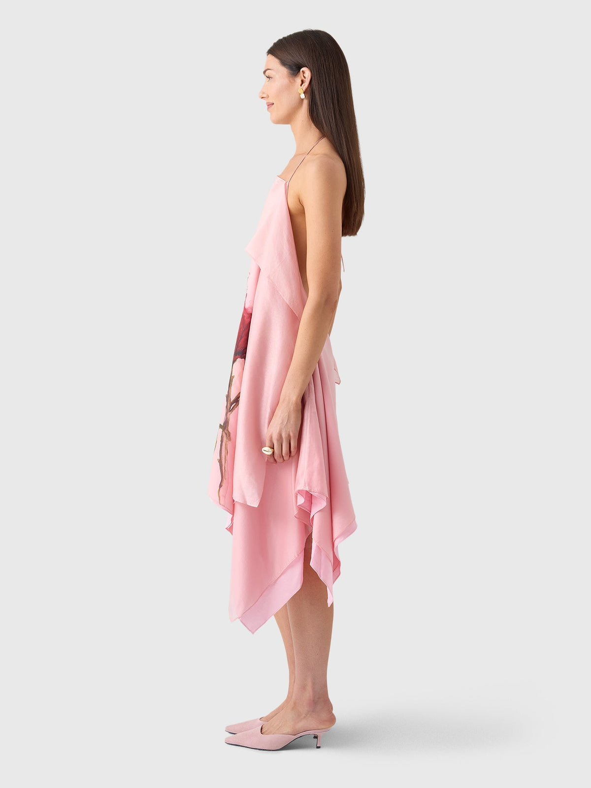 Marques Almeida Women's Watercolor Flower Scarf Mini Dress