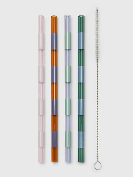 Fazeek Striped Straws Set