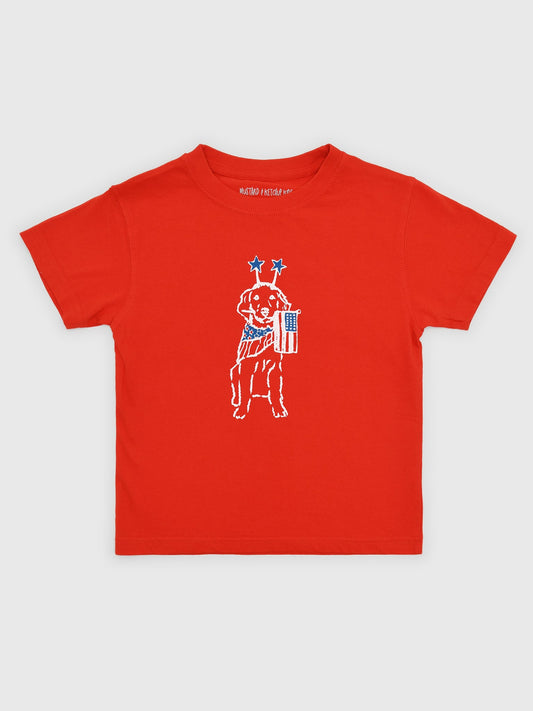 Mustard & Ketchup Kids Boys' Short Sleeve Patriotic Dog T-Shirt