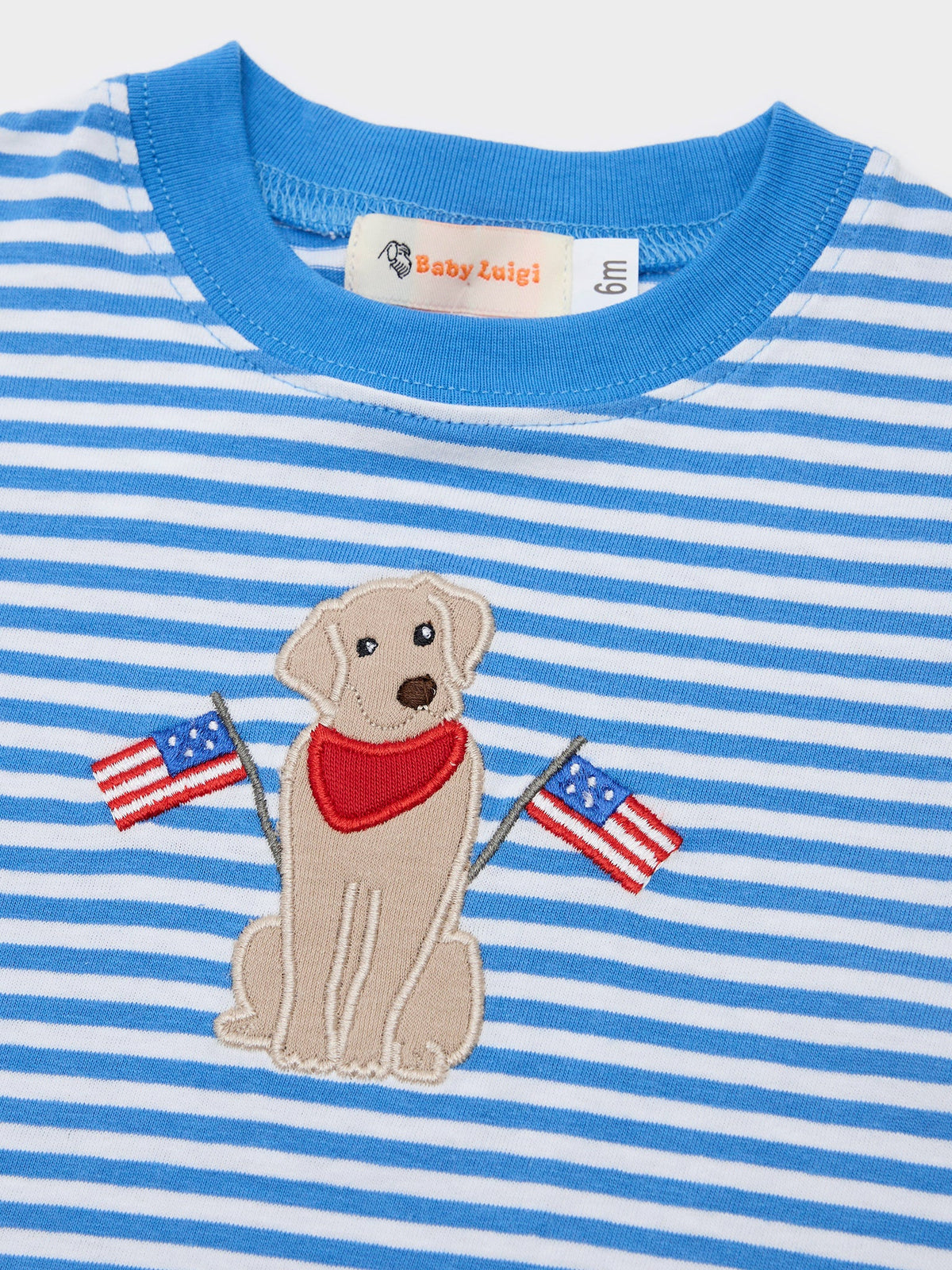 Luigi Boys' Dog American Flag Short Sleeve Tee