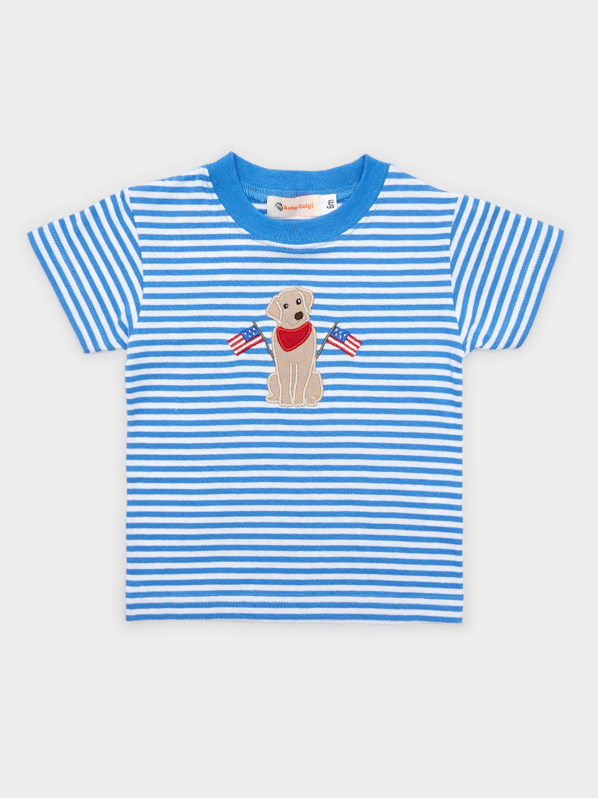 Luigi Boys' Dog American Flag Short Sleeve Tee