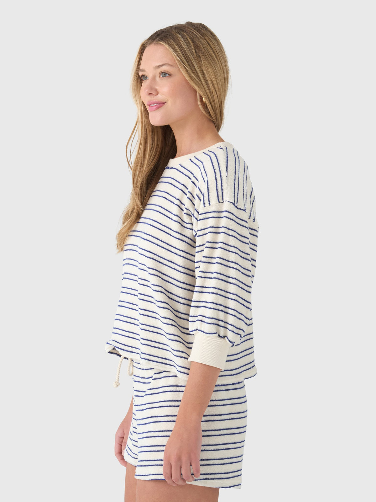 Perfect White Tee Women's Roxy Stripe Terry Sweatshirt