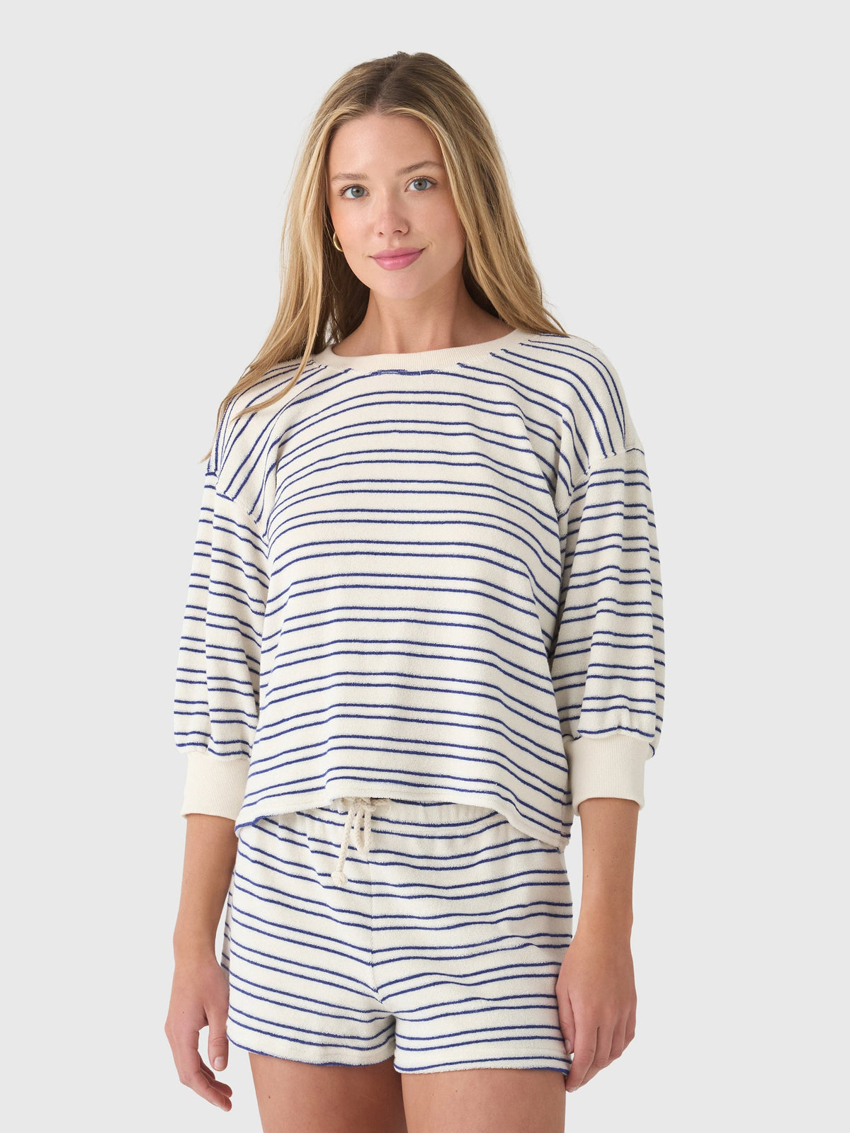 Perfect White Tee Women's Roxy Stripe Terry Sweatshirt