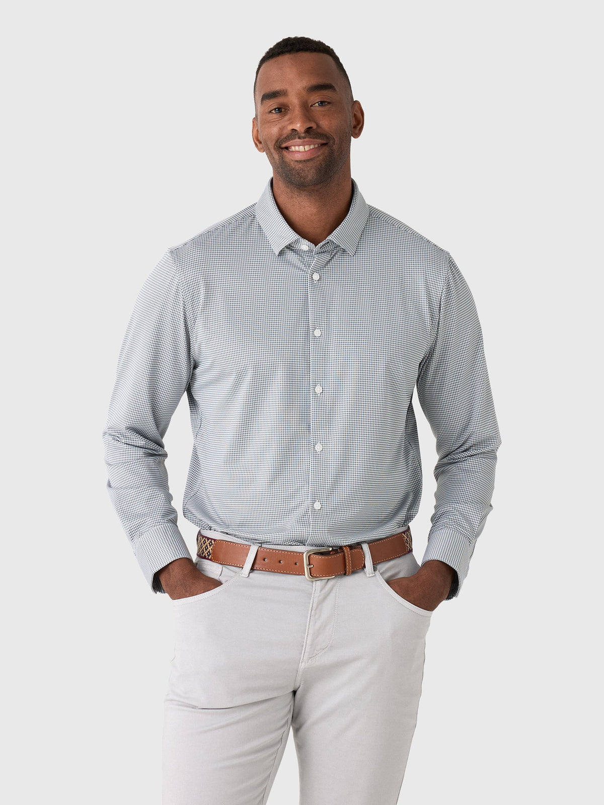 Mizzen+Main Men's Trim Halyard Long Sleeve Dress Shirt