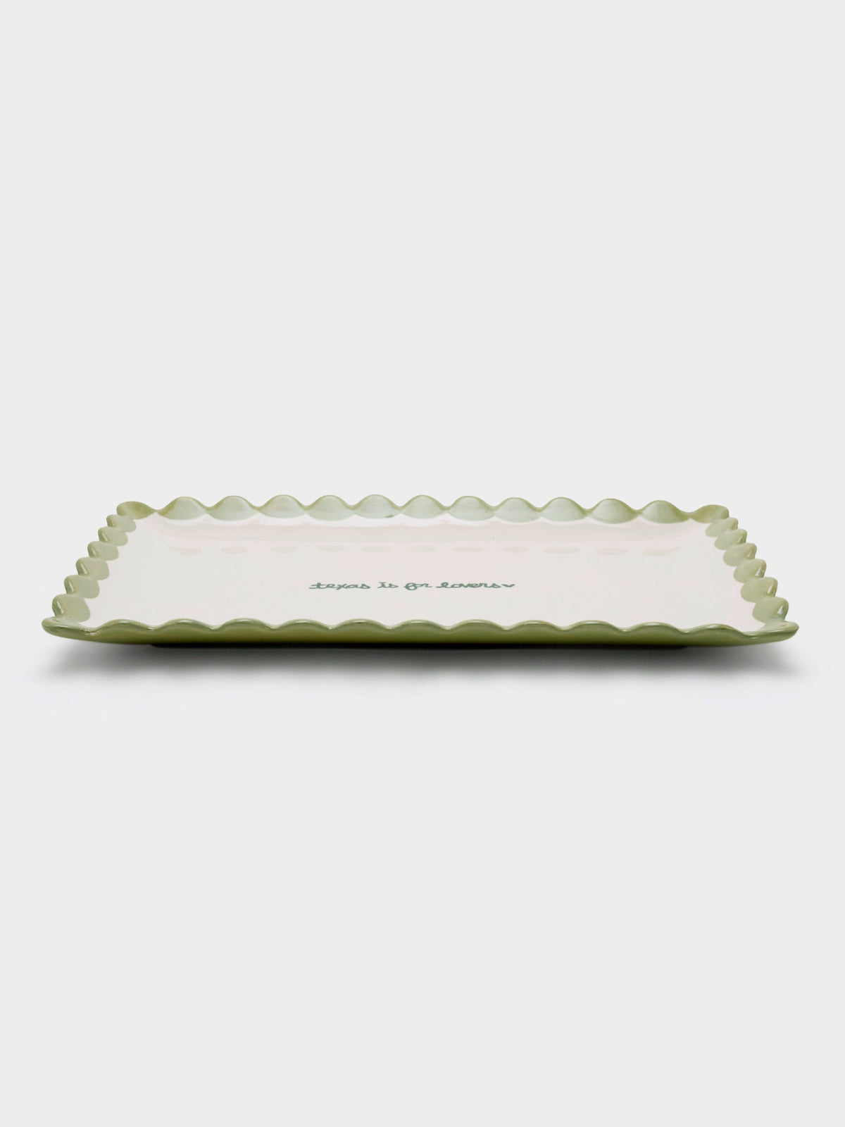 Caitlin Rounds Antiques Texas Is For Lovers Scalloped Tray