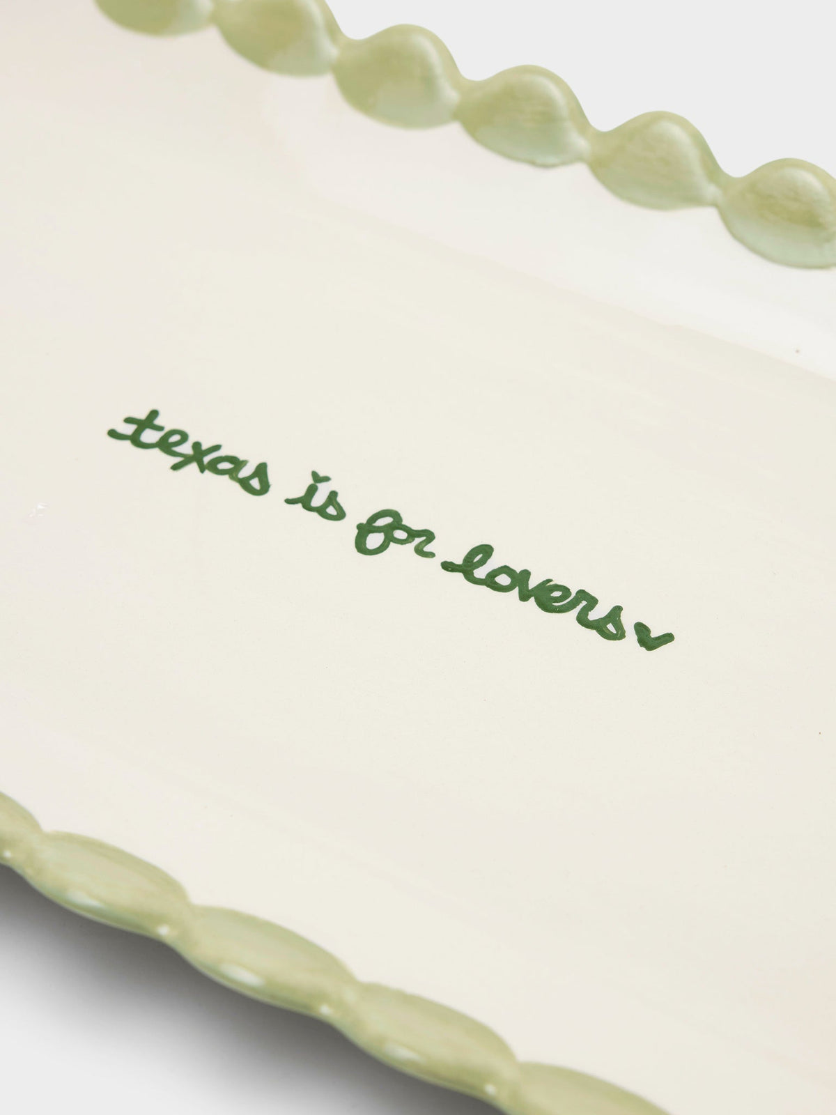 Caitlin Rounds Antiques Texas Is For Lovers Scalloped Tray