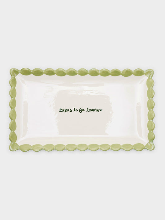 Caitlin Rounds Antiques Texas Is For Lovers Scalloped Tray