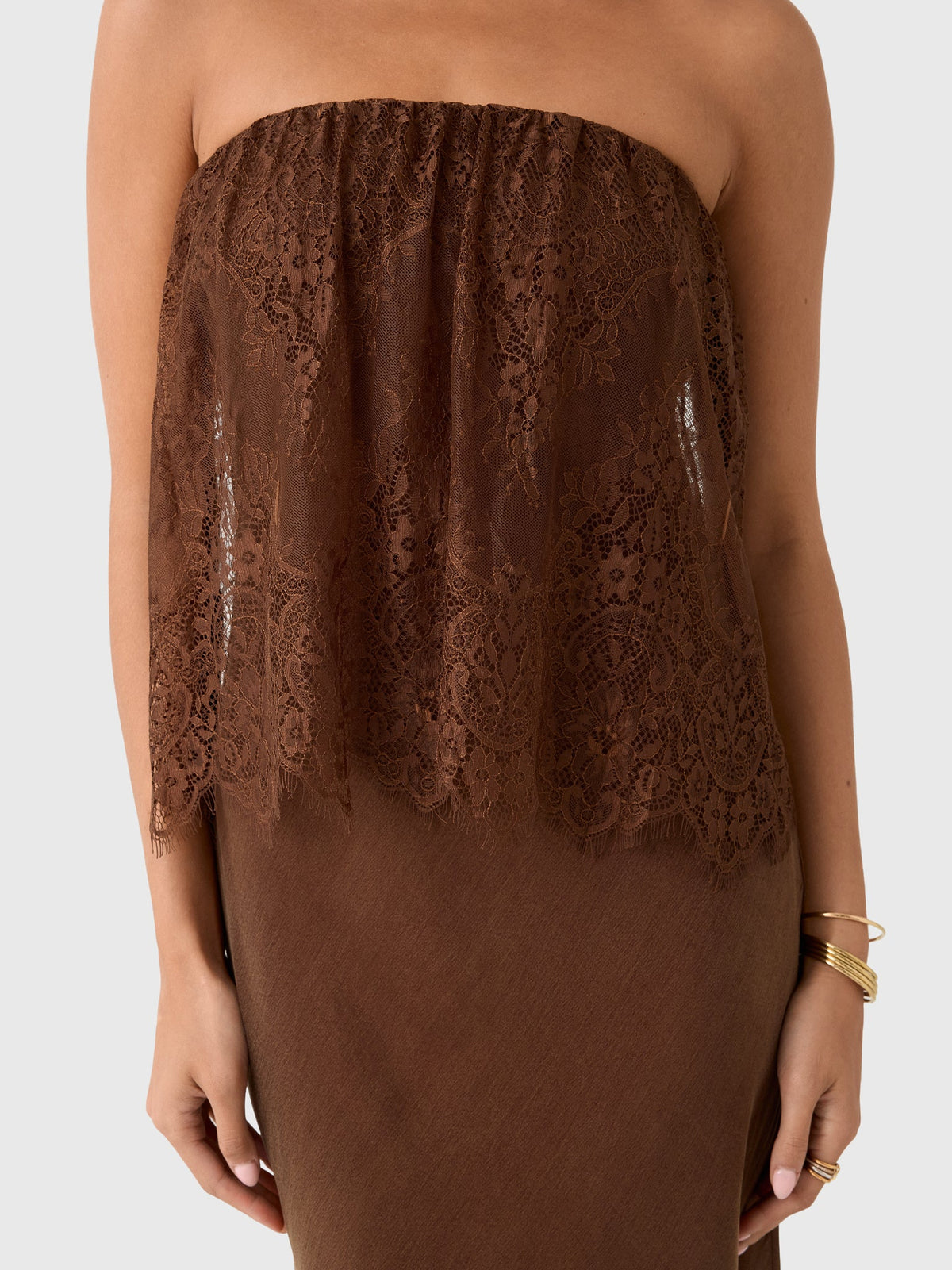 Third Form Women's Visions Lace Strapless Maxi Dress