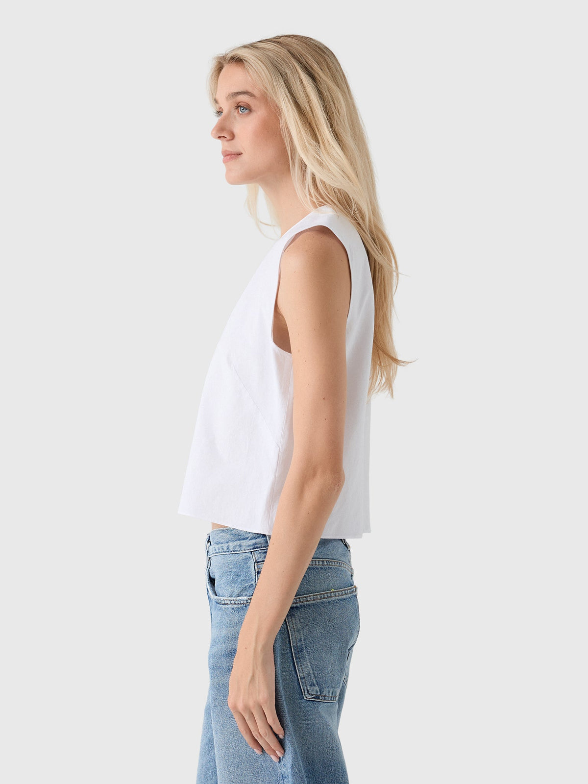 Vince Women's Linen Crew Neck Shell