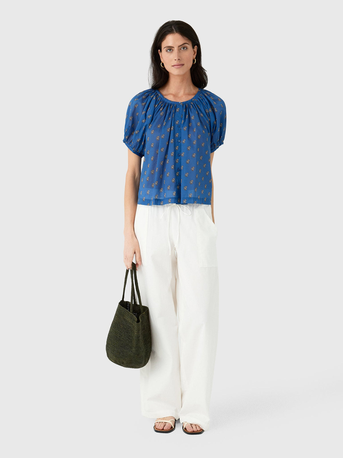 Vince Women's Cotton Double-Waist Drawstring Pant