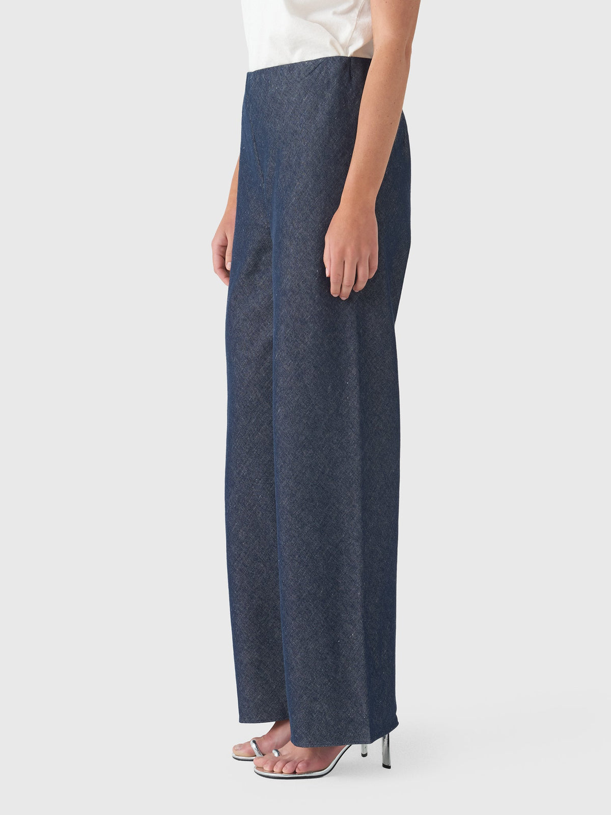 Vince Women's Colette High-Rise Cotton-Linen Chambray Bias Pant