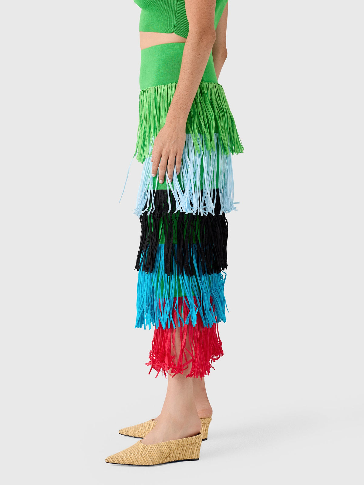 Simon Miller Women's Dio Fringe Knit Skirt