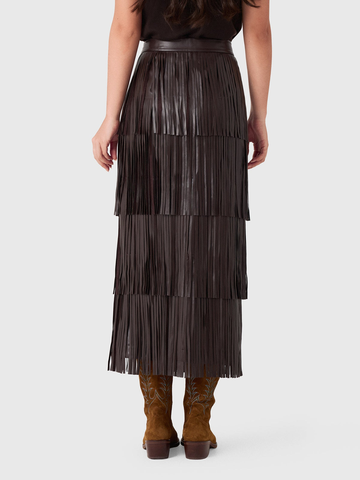 Simon Miller Women's Za Za Vegan Leather Fringe Skirt