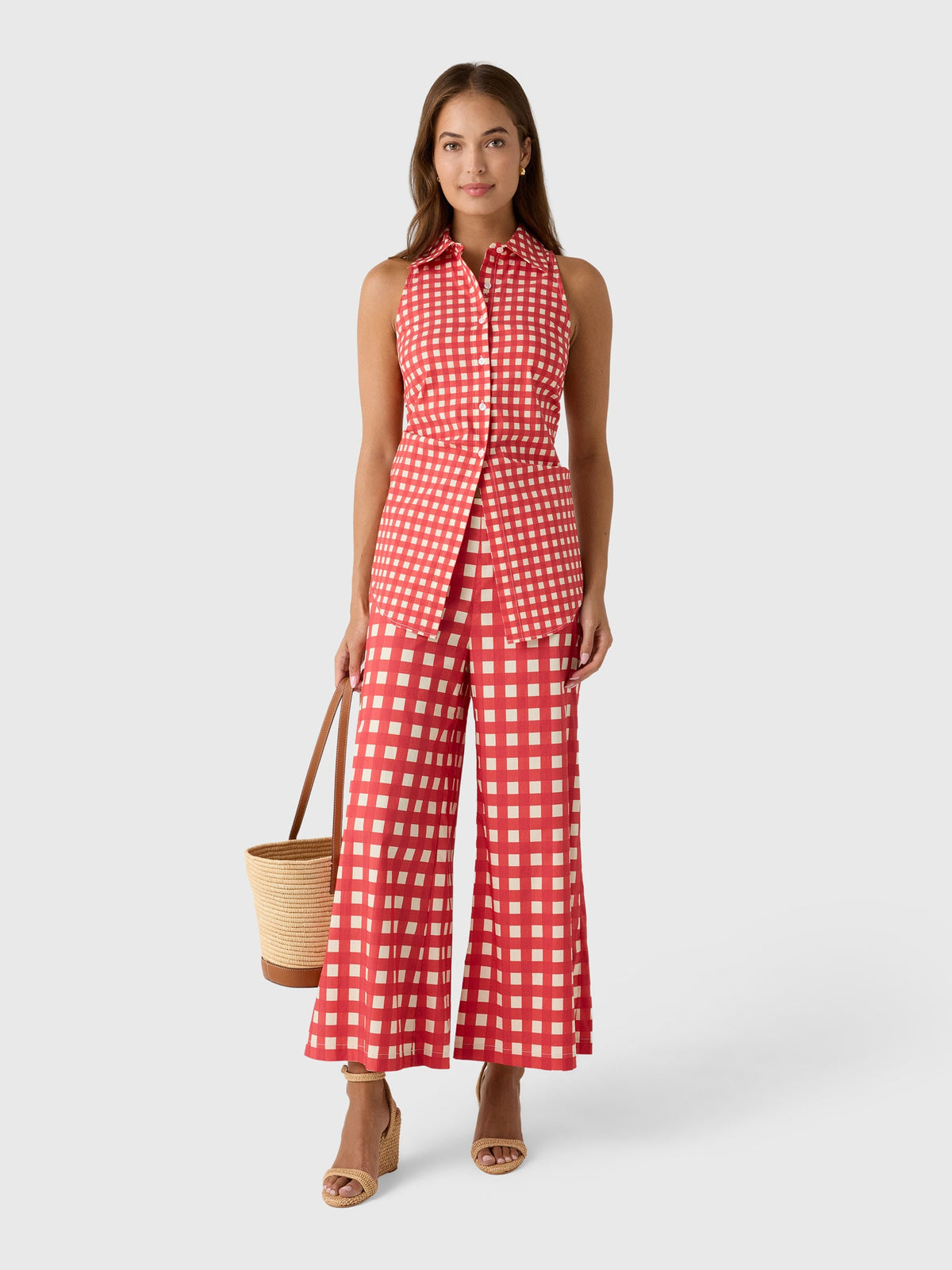 Simon Miller Women's Loch Sleeveless Poplin Button Up Top